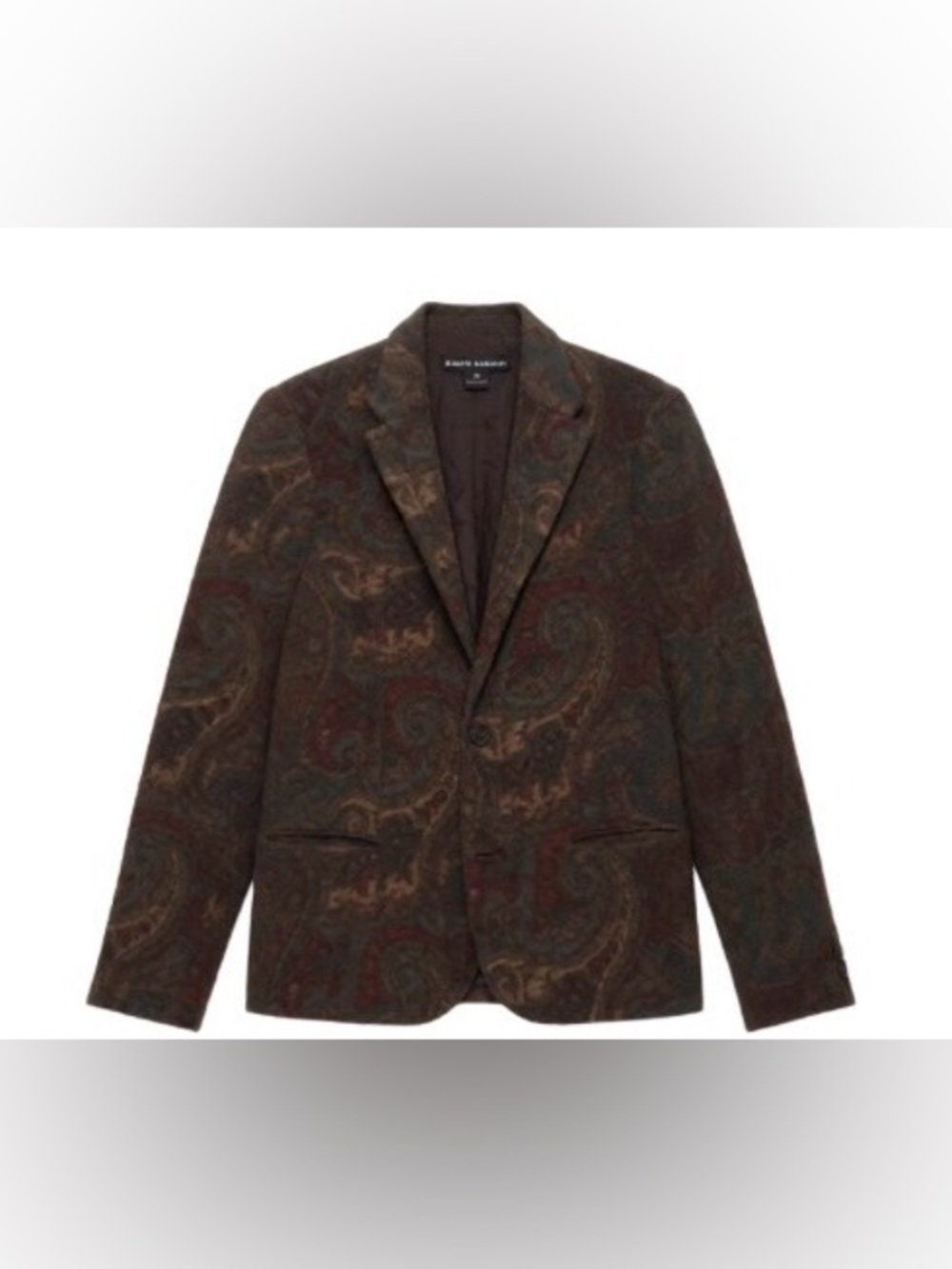 Vintage Y2K Ralph Lauren Union Label black label Paisley 100% Lambs Wool Blazer